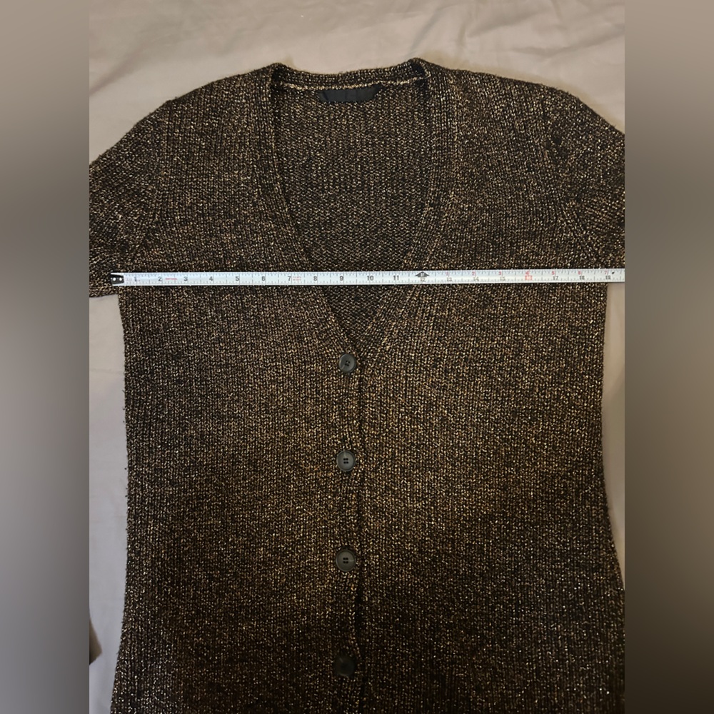 Jenni Kayne gold black sparkly sweater cardigan Size Small - Picture 2 of 14